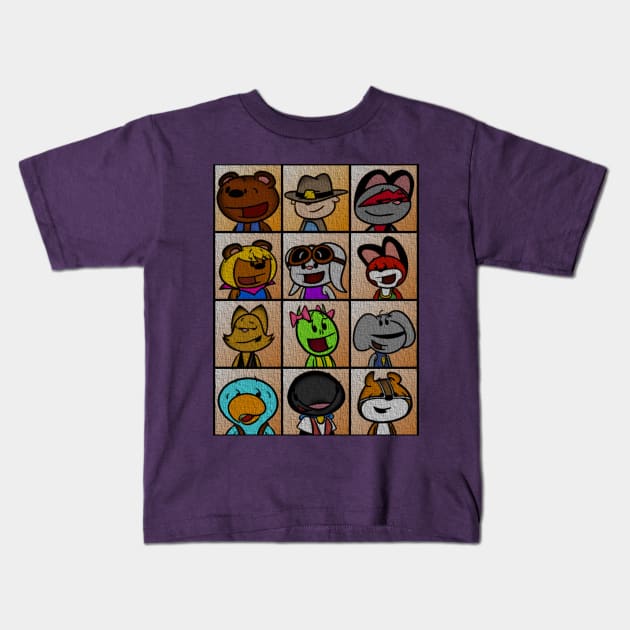 Character Grid Kids T-Shirt by Age of Animus